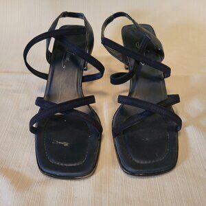 Fioni Navy Blue Strappy Heeled Sandals - Size 10W